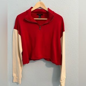 F21 Cropped Red Sweater